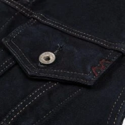 21oz Selvedge Denim Modified Type III Vest - Indigo Overdyed Black 19 21oz Selvedge Denim Modified Type III Vest - Indigo Overdyed Black -Denim Clothing-Iron Heart International ih 526svod 6