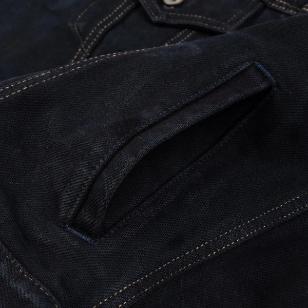 21oz Selvedge Denim Modified Type III Vest - Indigo Overdyed Black 10 21oz Selvedge Denim Modified Type III Vest - Indigo Overdyed Black - Image 8