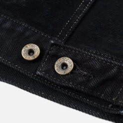 21oz Selvedge Denim Modified Type III Vest - Indigo Overdyed Black 21 21oz Selvedge Denim Modified Type III Vest - Indigo Overdyed Black -Denim Clothing-Iron Heart International ih 526svod 8