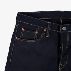 25oz Selvedge Denim Super Slim Cut Jeans - Indigo/Black -Denim Clothing-Iron Heart International ih 555 xhsib 4