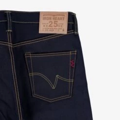 25oz Selvedge Denim Super Slim Cut Jeans - Indigo/Black -Denim Clothing-Iron Heart International ih 555 xhsib 5