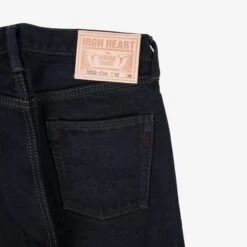 21oz Selvedge Denim Super Slim Cut Jeans - Indigo Overdyed Black -Denim Clothing-Iron Heart International ih 555S 21od 3