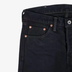 21oz Selvedge Denim Super Slim Cut Jeans - Indigo Overdyed Black -Denim Clothing-Iron Heart International ih 555S 21od 7