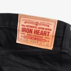 14oz Selvedge Denim Super Slim Cut Jeans - Black/Black 20 14oz Selvedge Denim Super Slim Cut Jeans - Black/Black -Denim Clothing-Iron Heart International ih 555s 142bb 7