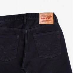 14oz Selvedge Denim Super Slim Cut Jeans - Indigo Overdyed Black -Denim Clothing-Iron Heart International ih 555s 142od 5