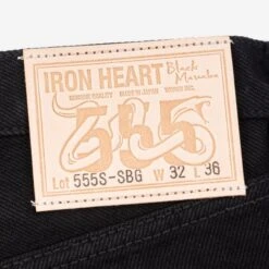 21oz Selvedge Denim Super Slim Cut Jeans - Superblack (Fades To Grey) -Denim Clothing-Iron Heart International ih 555s sbg 6