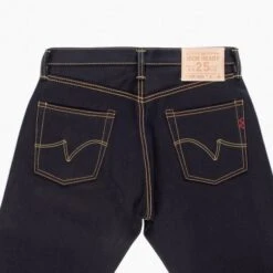 25oz Selvedge Denim Straight Cut Jeans - Indigo/Black -Denim Clothing-Iron Heart International ih 634 xhsib 5