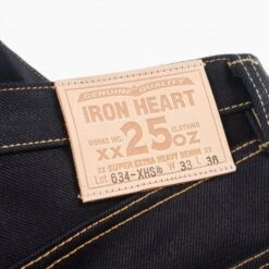 25oz Selvedge Denim Straight Cut Jeans - Indigo/Black -Denim Clothing-Iron Heart International ih 634 xhsib 6