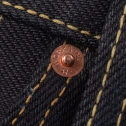 25oz Selvedge Denim Straight Cut Jeans - Indigo/Black -Denim Clothing-Iron Heart International ih 634 xhsib 7