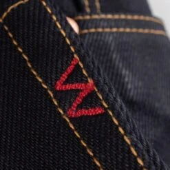 25oz Selvedge Denim Straight Cut Jeans - Indigo/Black -Denim Clothing-Iron Heart International ih 634 xhsib 8