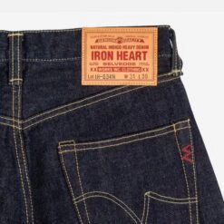 17oz Selvedge Denim Straight Cut Jeans - Natural Indigo -Denim Clothing-Iron Heart International ih 634n 4