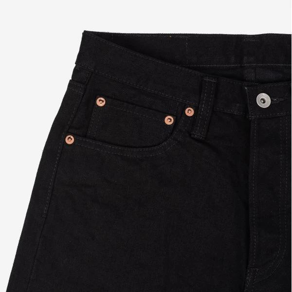 14oz Selvedge Denim Straight Cut Jeans - Black/Black 7 14oz Selvedge Denim Straight Cut Jeans - Black/Black - Image 5