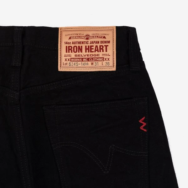 14oz Selvedge Denim Straight Cut Jeans - Black/Black 8 14oz Selvedge Denim Straight Cut Jeans - Black/Black - Image 6