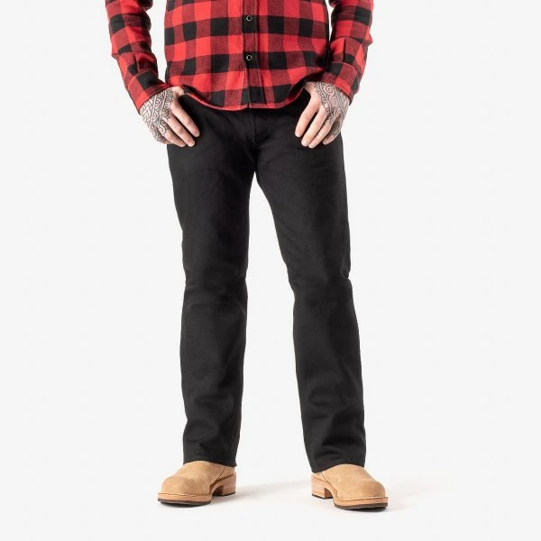 14oz Selvedge Denim Straight Cut Jeans - Black/Black 3 14oz Selvedge Denim Straight Cut Jeans - Black/Black