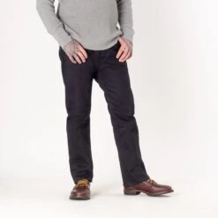 14oz Selvedge Denim Straight Cut Jeans - Indigo/Black