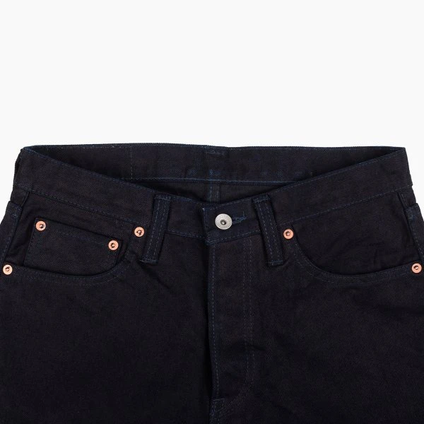 14oz Selvedge Denim Straight Cut Jeans - Indigo/Black 7 14oz Selvedge Denim Straight Cut Jeans - Indigo/Black - Image 5