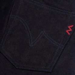 14oz Selvedge Denim Straight Cut Jeans - Indigo/Black 20 14oz Selvedge Denim Straight Cut Jeans - Indigo/Black -Denim Clothing-Iron Heart International ih 634s 142ib 6