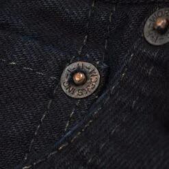 14oz Selvedge Denim Straight Cut Jeans - Indigo Overdyed Black -Denim Clothing-Iron Heart International ih 634s 142od 10