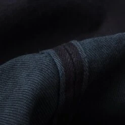 14oz Selvedge Denim Straight Cut Jeans - Indigo Overdyed Black -Denim Clothing-Iron Heart International ih 634s 142od 11