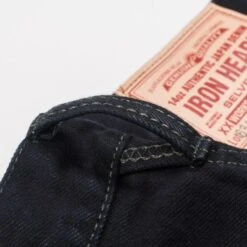 14oz Selvedge Denim Straight Cut Jeans - Indigo Overdyed Black -Denim Clothing-Iron Heart International ih 634s 142od 7
