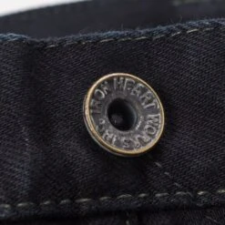 14oz Selvedge Denim Straight Cut Jeans - Indigo Overdyed Black -Denim Clothing-Iron Heart International ih 634s 142od 9