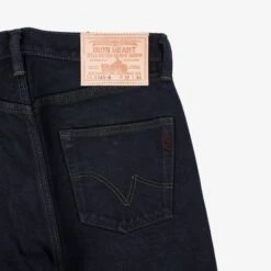 21oz Selvedge Denim Straight Cut Jeans - Indigo Overdyed Black -Denim Clothing-Iron Heart International ih 634s b 4