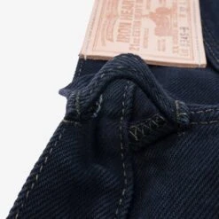 21oz Selvedge Denim Straight Cut Jeans - Indigo Overdyed Black -Denim Clothing-Iron Heart International ih 634s b 6