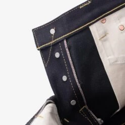 25oz Selvedge Denim Slim Straight Cut Jeans - Indigo/Black -Denim Clothing-Iron Heart International ih 666 xhsib 10