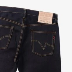 25oz Selvedge Denim Slim Straight Cut Jeans - Indigo/Black -Denim Clothing-Iron Heart International ih 666 xhsib 5