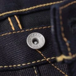 25oz Selvedge Denim Slim Straight Cut Jeans - Indigo/Black -Denim Clothing-Iron Heart International ih 666 xhsib 6