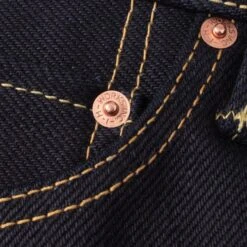 25oz Selvedge Denim Slim Straight Cut Jeans - Indigo/Black -Denim Clothing-Iron Heart International ih 666 xhsib 7
