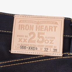 25oz Selvedge Denim Slim Straight Cut Jeans - Indigo/Black -Denim Clothing-Iron Heart International ih 666 xhsib 8