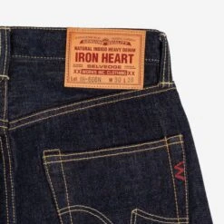 17oz Selvedge Denim Slim Straight Cut Jeans - Natural Indigo -Denim Clothing-Iron Heart International ih 666n 5