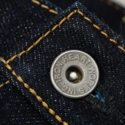 17oz Selvedge Denim Slim Straight Cut Jeans - Natural Indigo -Denim Clothing-Iron Heart International ih 666n 6