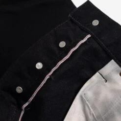 14oz Selvedge Denim Slim Straight Cut Jeans - Black/Black -Denim Clothing-Iron Heart International ih 666s 142bb 10