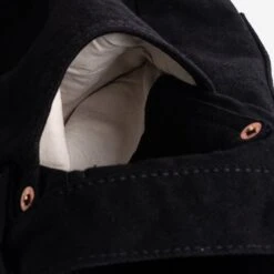 14oz Selvedge Denim Slim Straight Cut Jeans - Black/Black -Denim Clothing-Iron Heart International ih 666s 142bb 13