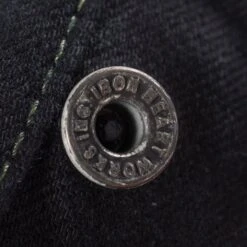 14oz Selvedge Denim Slim Straight Cut Jeans - Indigo Overdyed Black -Denim Clothing-Iron Heart International ih 666s 142od 5