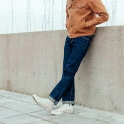 18oz Vintage Selvedge Denim Slim Straight Cut Jeans - Indigo -Denim Clothing-Iron Heart International ih 666s 18 2