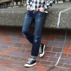 19oz Left Hand Twill Selvedge Denim Slim Straight Cut Jeans - Indigo -Denim Clothing-Iron Heart International ih 666s 19l 2