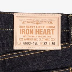 19oz Left Hand Twill Selvedge Denim Slim Straight Cut Jeans - Indigo -Denim Clothing-Iron Heart International ih 666s 19l 6