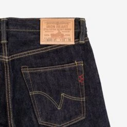21oz Selvedge Denim Slim Straight Cut Jeans - Indigo 22 21oz Selvedge Denim Slim Straight Cut Jeans - Indigo -Denim Clothing-Iron Heart International ih 666s 21 5