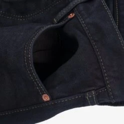 21oz Selvedge Denim Slim Straight Cut Jeans - Indigo Overdyed Black -Denim Clothing-Iron Heart International ih 666s 21od 12