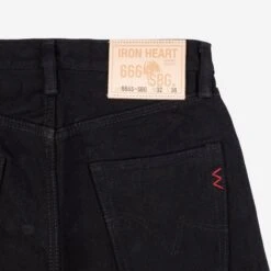 21oz Selvedge Denim Slim Straight Cut Jeans - Superblack (Fades To Grey) -Denim Clothing-Iron Heart International ih 666s sbg 4
