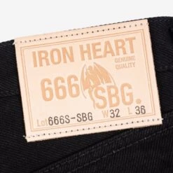 21oz Selvedge Denim Slim Straight Cut Jeans - Superblack (Fades To Grey) -Denim Clothing-Iron Heart International ih 666s sbg 5
