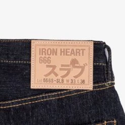 16oz Slubby Selvedge Denim Slim Straight Cut Jeans - Indigo -Denim Clothing-Iron Heart International ih 666s slb 6