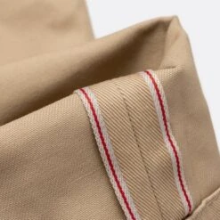 9oz Mercerised Selvedge Cotton Chinos - Khaki -Denim Clothing-Iron Heart International ih 717 kha 4