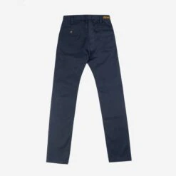 9oz Mercerised Selvedge Cotton Slim Tapered Chinos - Navy -Denim Clothing-Iron Heart International ih 721 NAV 2