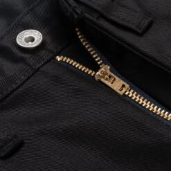 9oz Mercerised Selvedge Cotton Slim Tapered Chinos - Black -Denim Clothing-Iron Heart International ih 721 blk 11