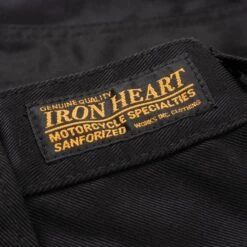 9oz Mercerised Selvedge Cotton Slim Tapered Chinos - Black -Denim Clothing-Iron Heart International ih 721 blk 8