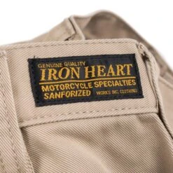 9oz Mercerised Selvedge Cotton Slim Tapered Chinos - Khaki -Denim Clothing-Iron Heart International ih 721 kha 10